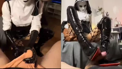 柑橘恶魔长靴手套调教长靴踩鸡鞋交手榨精